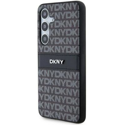 8. DKNY Leather Mono Stripe & Metal Logo case for Samsung Galaxy S24 - black
