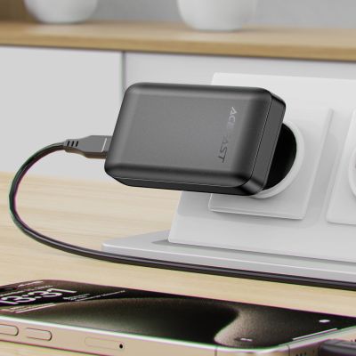 9. Acefast A100 65W GaN 2 USB-C+ USB-A Charger Ultra Slim - Black