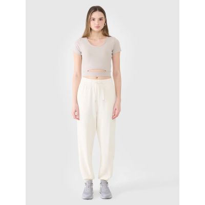 6. Women's crop top plain t-shirt 4F 4FRSS25TTSHF2695-83S