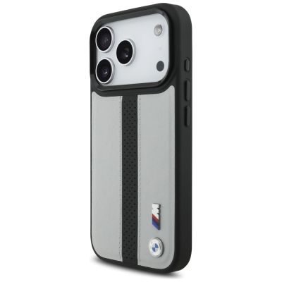 2. BMW M Perforated Stripe Logo MagSafe Case for iPhone 17 Pro - Gray