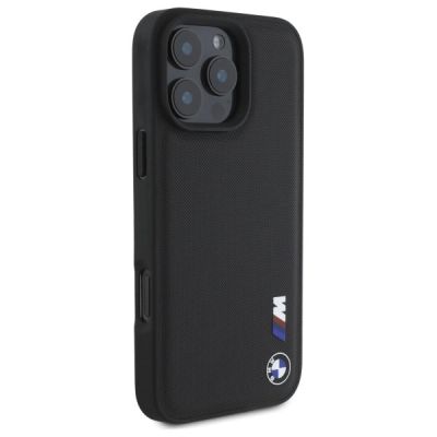 4. BMW Smooth Rubber Logo iPhone 16 Pro Max Case - Black