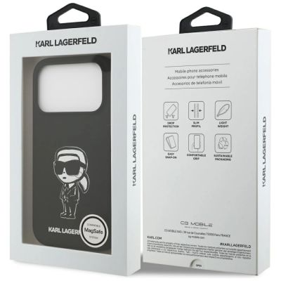 8. Karl Lagerfeld Silicone Karl Sketch & Logo MagSafe Case for iPhone 17 Pro - Black