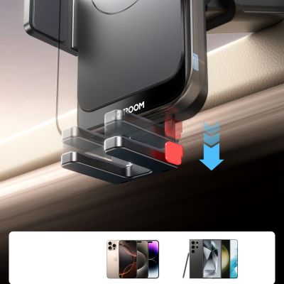 6. Joyroom JR-ZS241S car mount with inductive charger for dashboard - black