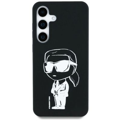3. Case Karl Lagerfeld Silicone Graffiti Ikonik Printed Logo MagSafe Samsung Galaxy S25 black