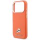 6. Karl Lagerfeld Karl & Choupette Head Pins Saffiano MagSafe Case for iPhone 17 Pro - Orange