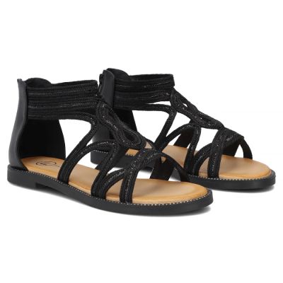 5. Women's Roman sandals, black, Filippo DS7897