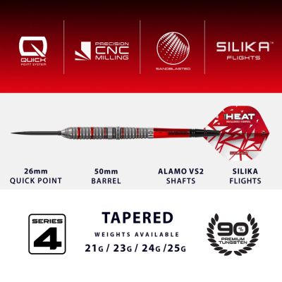 4. Harrows DAMON HETA SERIES 4 90% steeltip darts