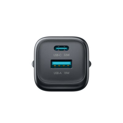 7. Joyroom JR-TG7 33W USB-A + USB-C Wall Charger with 60W USB-C to USB-C 1m Cable - Black