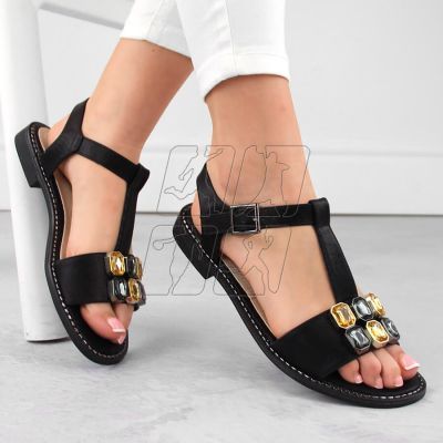 2. Comfortable sandals with zircons S.Barski W OLI261A, black