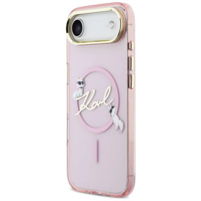 2. Karl Lagerfeld IML Choupettes Karl Script Logo MagSafe iPhone Air Case - Pink