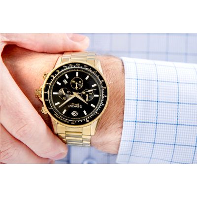 4. Men's Watch Giewont Chronograph Sapphire Gold Black GW3520-B4