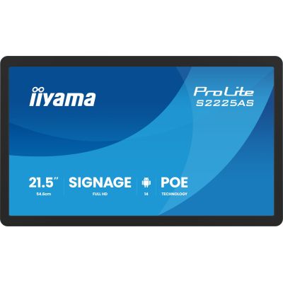 2. iiyama ProLite S2225AS-B1P Flat Panel Digital Signage 54.6 cm (21.5") LCD Wi-Fi 500 cd/m2 Full HD Black Built-in Processor Android 24/7
