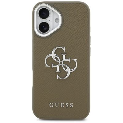 3. Guess Grained Big 4G Classic Logo iPhone 17 Case - Brown