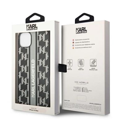 8. Karl Lagerfeld KLHCP14MPGKLSKG iPhone 14 Plus 6.7 "hardcase gray / gray Monogram Stripe