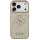 3. Guess Fixed Glitter Big 4G Metal Frame case for iPhone 17 Pro - gold