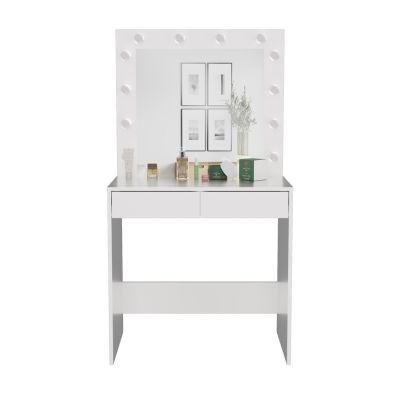 2. MARINA DRESSING TABLE CONSOLE MIRROR WHITE SET