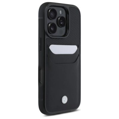 4. BMW Sign Leather Cardslot Case for iPhone 16 Pro Max - Black