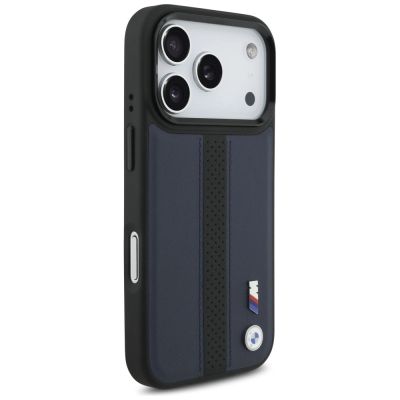 4. BMW M Perforated Stripe Logo MagSafe Case for iPhone 17 Pro - Navy Blue