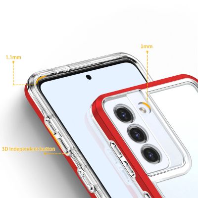 4. Clear 3in1 Case for Samsung Galaxy S21 + 5G (S21 Plus 5G) Frame Gel Cover Red