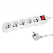 ESPERANZA POWER STRIP 5 OUTLETS, SWITCH 3M, WHITE ELK215W