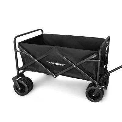 16. Wozinsky WZP-100 beach, tourist, garden trolley, durable, wide wheels, with safety net up to 100 kg - black
