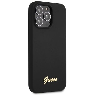 4. Guess GUHCP13XLSLMGBK iPhone 13 Pro Max 6.7" black/black hardcase Silicone Script Gold Logo