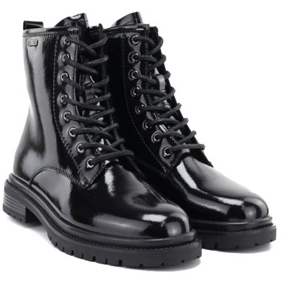 8. Women's leather ankle boots, patent leather, black Big Star UU274613