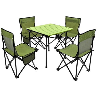 5. 5-IN-1 TRAVEL SET TABLE AND 4 CHAIRS GREEN