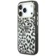 2. Guess IML Leopard Glitter Triangle Logo MagSafe Case for iPhone 17 Pro / 18 Pro - Black