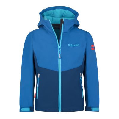 Trollkids Kristiansand Softshell Jacket Alpine Blue/Dark Indigo/Pool Blue (320-144)