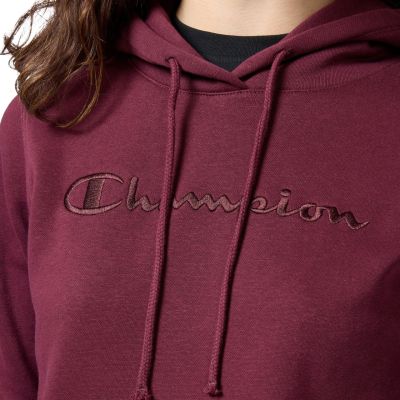 10. Champion Hooded Sweatshirt Women's Burgundy 118379 RS522