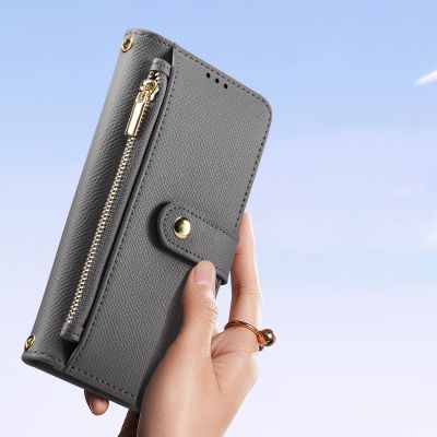 2. Dux Ducis Lawa Leather Case for Samsung Galaxy S25+ with Detachable Magnetic Wallet - Gray
