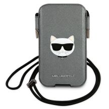Karl Lagerfeld Saffiano Ikonik Choupette Head Phone Bag - Gray