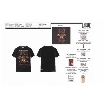 5. Men's T-shirt LEONE LEGIO04 black "XL"