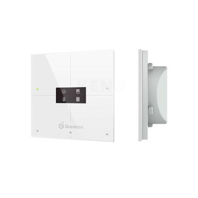 Grenton Smart panel/ 4 touch fields/ OLED display/ TF-Bus/ white glass front