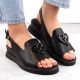 3. Filippo W PAW534A leather wedge sandals, black