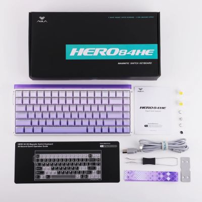 7. gasket HERO84 HE keyboard White+Purple+Gradient+LIGHT JadeKing switch RGB AULA