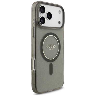 4. Guess IML Glitter Pearl Strap MagSafe Case for iPhone 18 Pro / 17 Pro – black