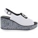 2. Women's leather wedge sandals with openwork white S.Barski 7014