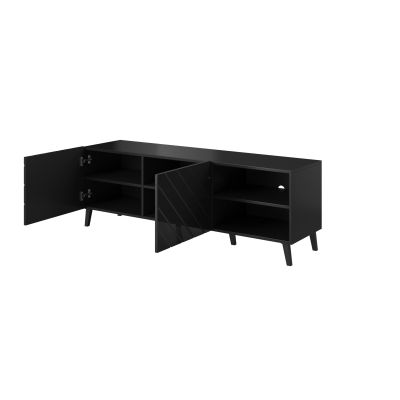 5. ABETO TV cabinet 150x42x52 black/gloss black