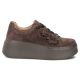 2. Women's leather sneakers on the platform, suede, brown, Filippo DP7987
