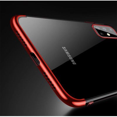 7. Clear Color Case Gel TPU Electroplating frame Cover for Samsung Galaxy A72 4G blue