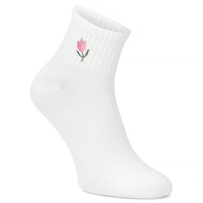 8. Women's high bamboo cream socks Filippo SD-AN06