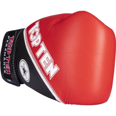 6. TOP TEN RTT-4Select Leather Boxing Gloves 10 oz Red and Black