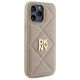 4. DKNY Quilted Stack Logo iPhone 14 Pro Case - Beige