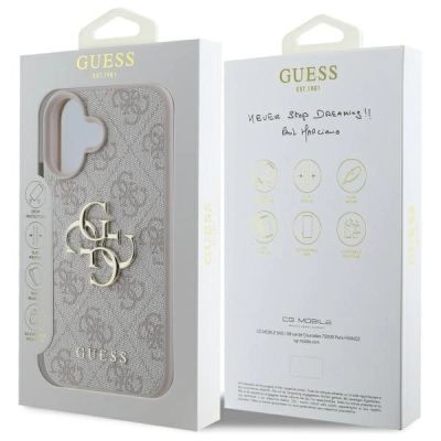 8. Guess 4G Big Logo Case for iPhone 16 - Pink