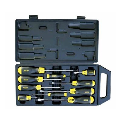 Cushion grip screwdrivers set of 10 (flat + Philips)
