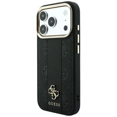 2. Guess Stripe Peony 4G Logo MagSafe Case for iPhone 17 Pro / 18 Pro - Black
