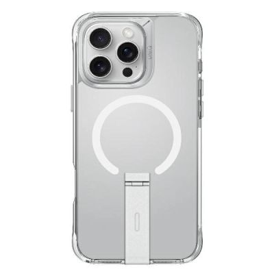 2. Uniq Eleva with Vertica Stand Case for iPhone 16 Pro - Transparent