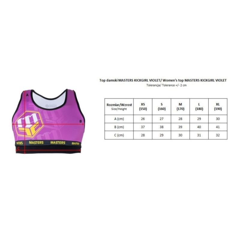 3. Women's short top MASTERS KICKGIRL VIOLET